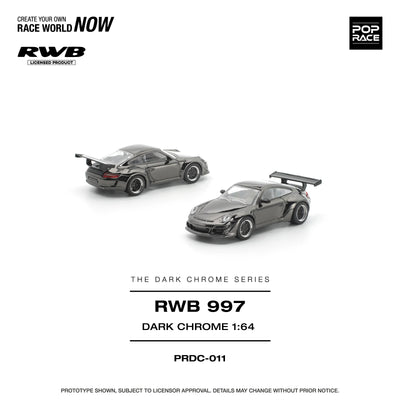 *PRE-ORDER* RWB 997, 1:64 Scale (Dark Chrome) - Pop Race