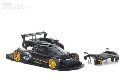 ALMOST REAL Pagani Zonda R 1:64 Scale Diecast Model – Matte Black Carbon Fiber Edition