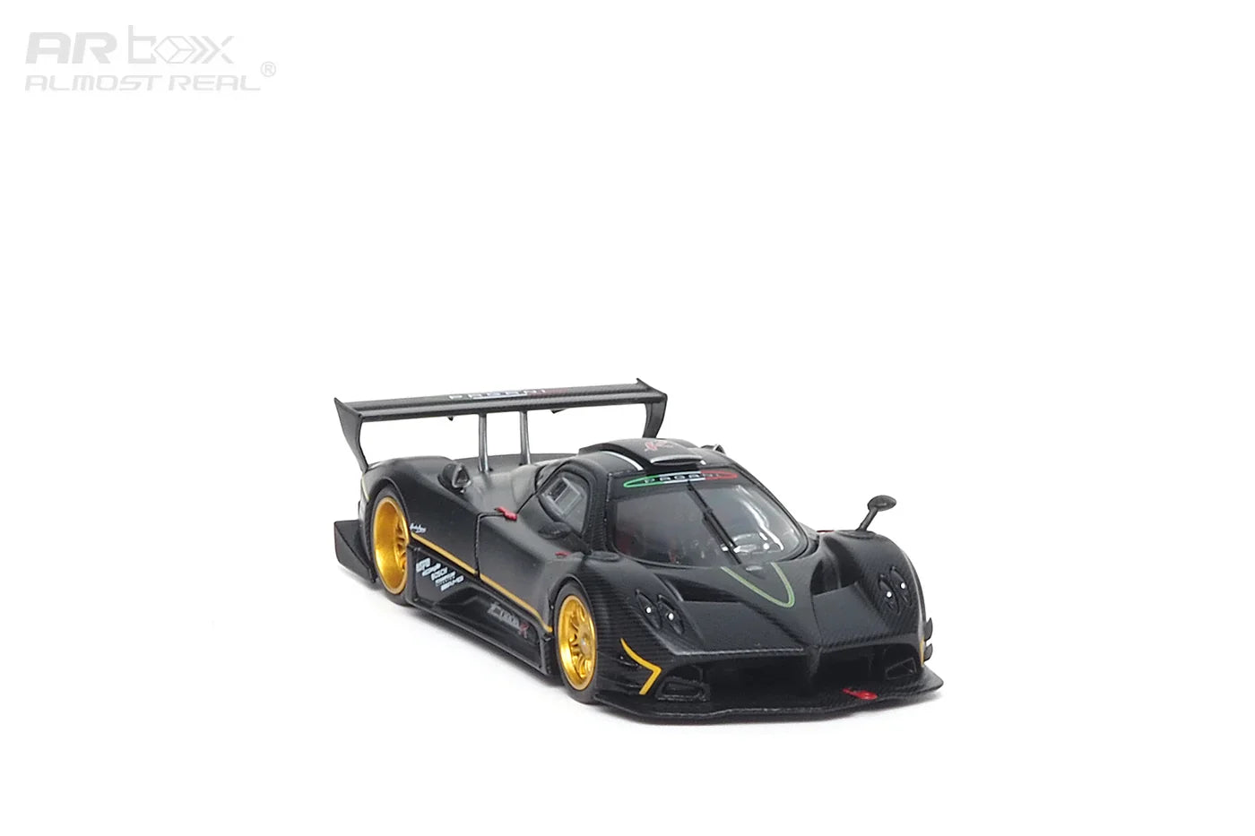 ALMOST REAL Pagani Zonda R 1:64 Scale Diecast Model – Matte Black Carbon Fiber Edition