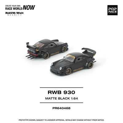 *PRE-ORDER* RWB 930 Matte Black "Stella Artois" New Tooling, 1:64 Scale - Pop Race