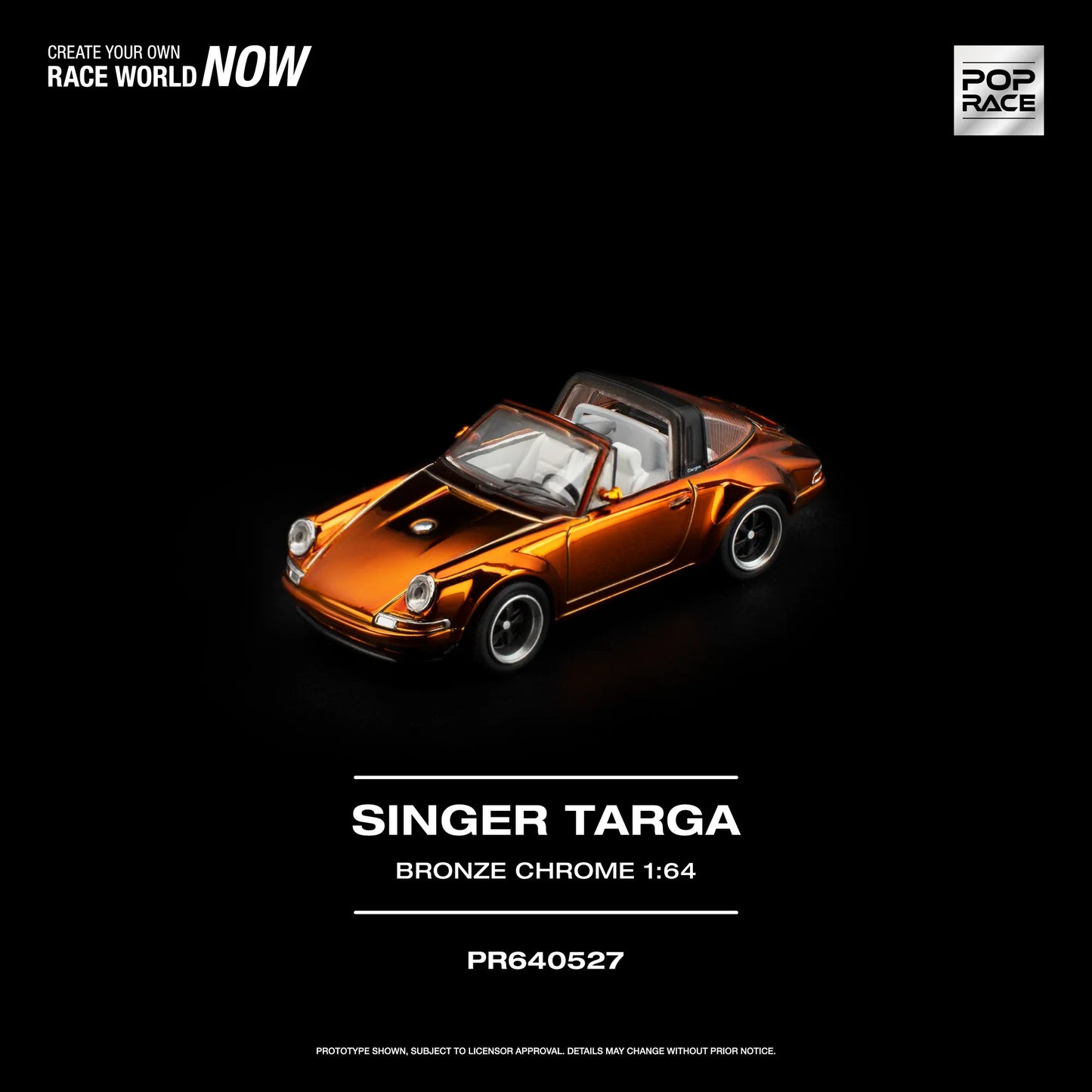 PRE-ORDER | Singer Targa 1:64 Scale (Bronze Chrome) by POP RACE