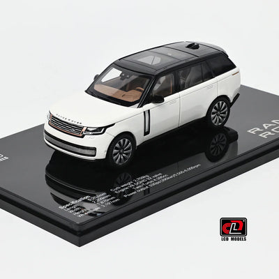 LCD Land Rover Range Rover SV Serenity White with Black Roof 1:43 Scale Diecast Model