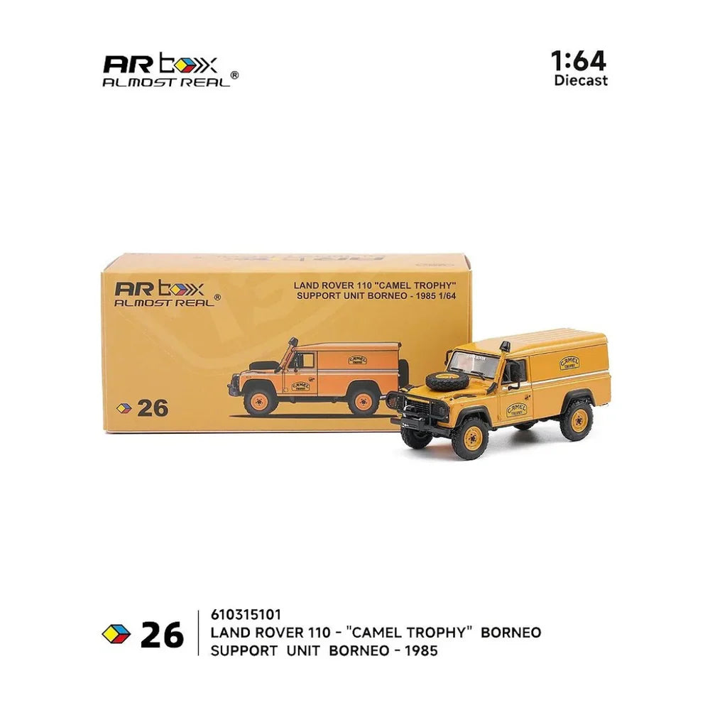 PRE-ORDER ALMOST REAL Land Rover 110 Camel Trophy Support Unit Borneo 1985 1:64 Scale Diecast Model