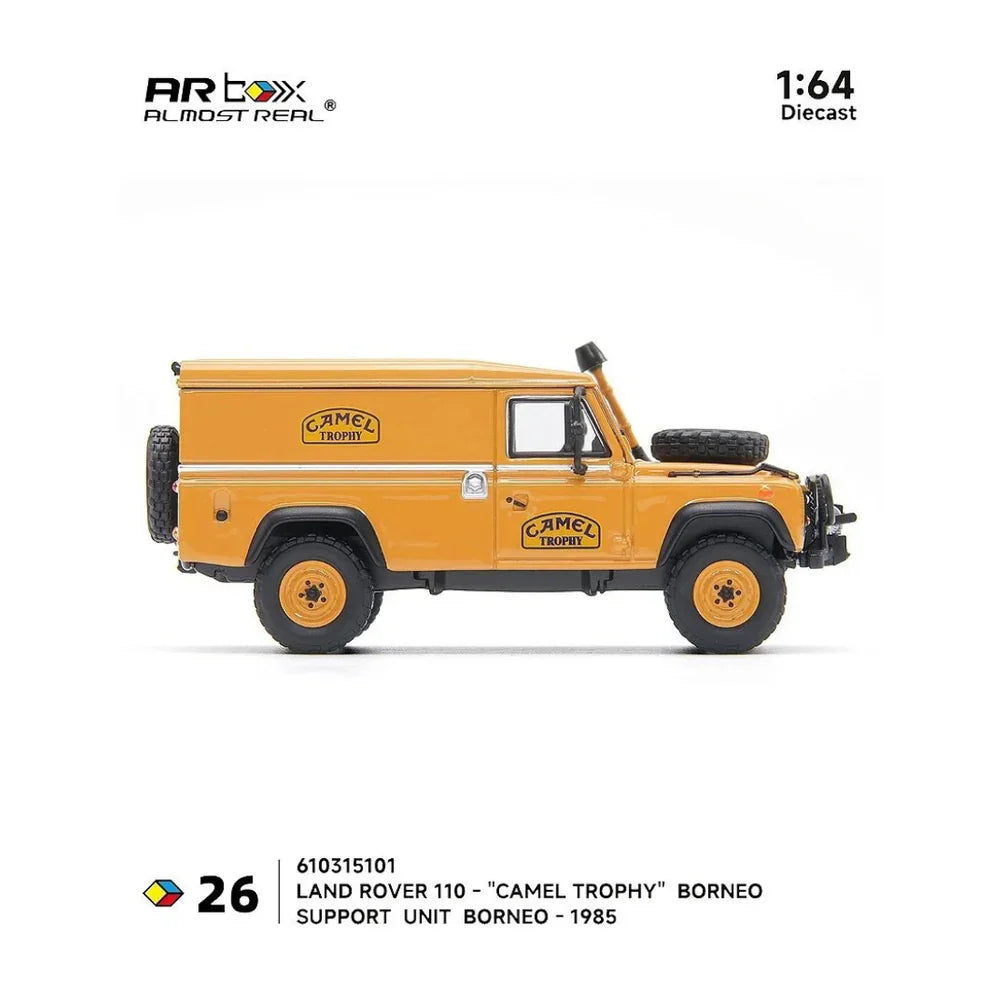 PRE-ORDER ALMOST REAL Land Rover 110 Camel Trophy Support Unit Borneo 1985 1:64 Scale Diecast Model