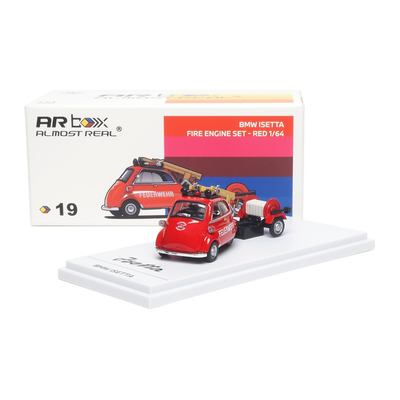 BMW Isetta Fire Engine set, 1:64 Scale (Red) by ALMOST REAL - 1:64 scale, view 1