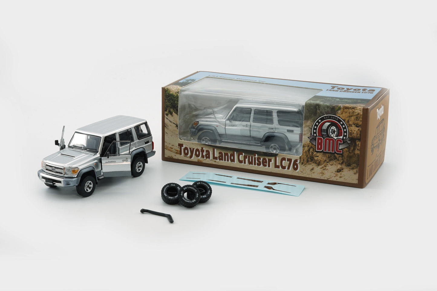BMC 1:64 Toyota Land Cruiser LC76 – Silver (LHD)
