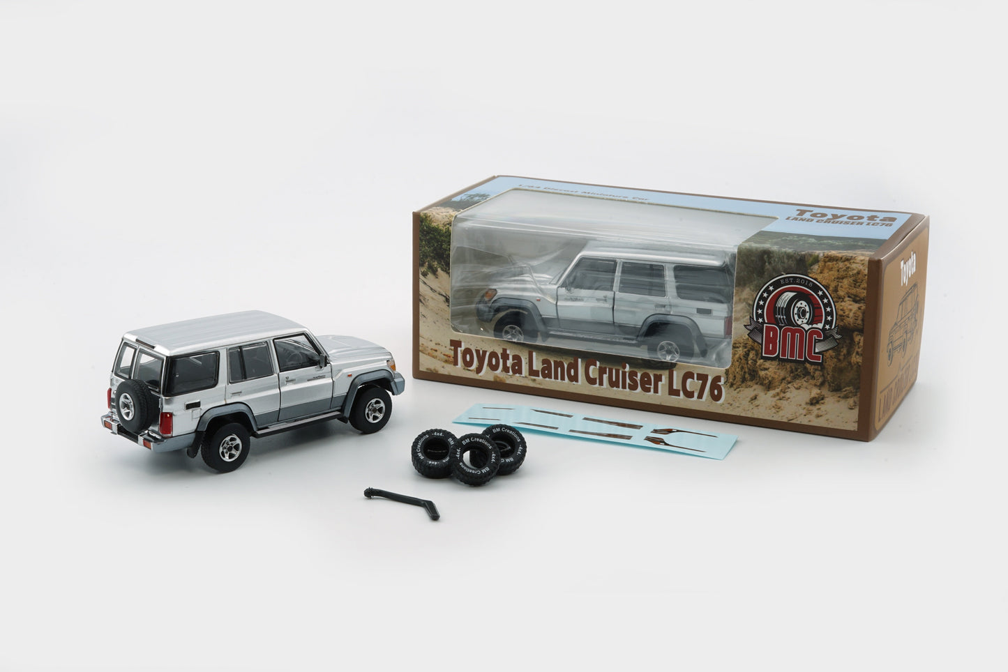 BMC 1:64 Toyota Land Cruiser LC76 – Silver (LHD)