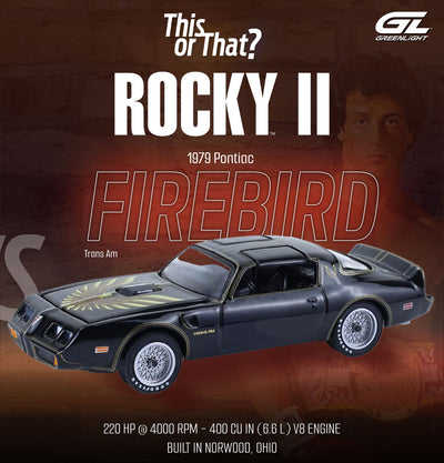 Rocky II (1979) - 1979 Pontiac Firebird Trans Am Solid Pack, 1:64 Scale by GreenLight - 1:64 scale, view 1
