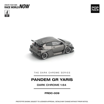POPRACE Pandem GR Yaris Dark Chrome 1:64 Scale Diecast Model (Pre-Order)