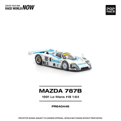 POPRACE Mazda 787B 1991 Le Mans #18 24Hrs 1:64 Scale Diecast Model (Pre-Order)