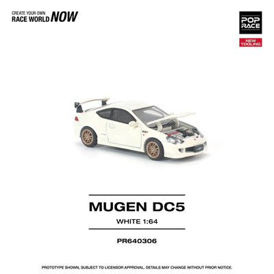 POPRACE Honda DC5 Mugen New Tooling White 1:64 Scale Diecast Model (Pre-Order)