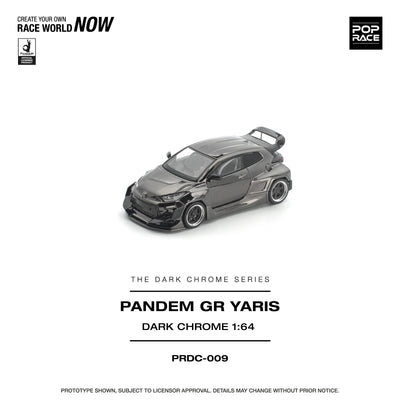 *PRE-ORDER* Pandem GR Yaris, 1:64 Scale (Dark Chrome) - Pop Race