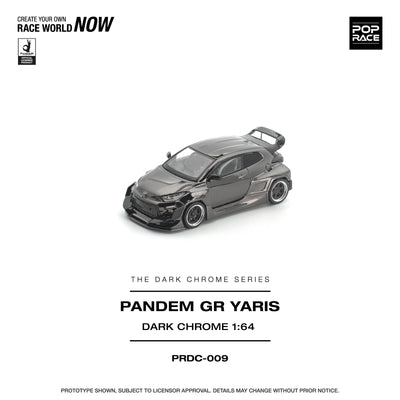 POPRACE Pandem GR Yaris Dark Chrome 1:64 Scale Diecast Model (Pre-Order)