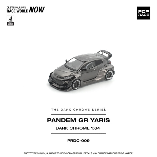 POPRACE Pandem GR Yaris Dark Chrome 1:64 Scale Diecast Model - Pre-Order