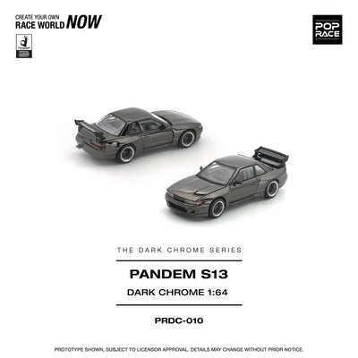 *PRE-ORDER* Pandem S13, 1:64 Scale (Dark Chrome) - Pop Race