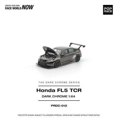 POPRACE Honda Civic FL5 TCR Dark Chrome 1:64 Scale Diecast Model (Pre-Order)