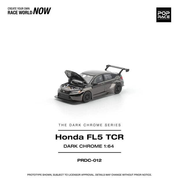 POPRACE Honda Civic FL5 TCR Dark Chrome 1:64 Scale Diecast Model - Pre-Order