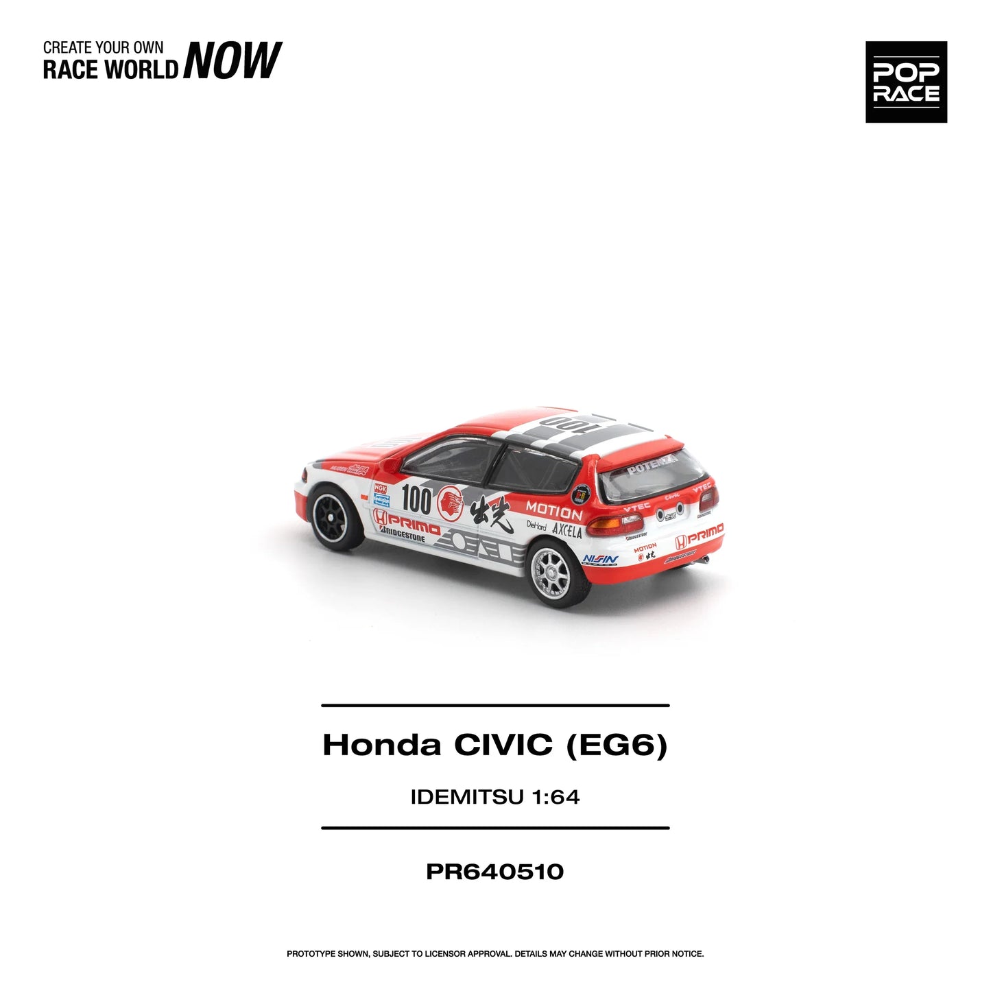 POPRACE Honda Civic EG6 Idemitsu Motion Infinite 1:64 Scale Diecast Model (Pre-Order)