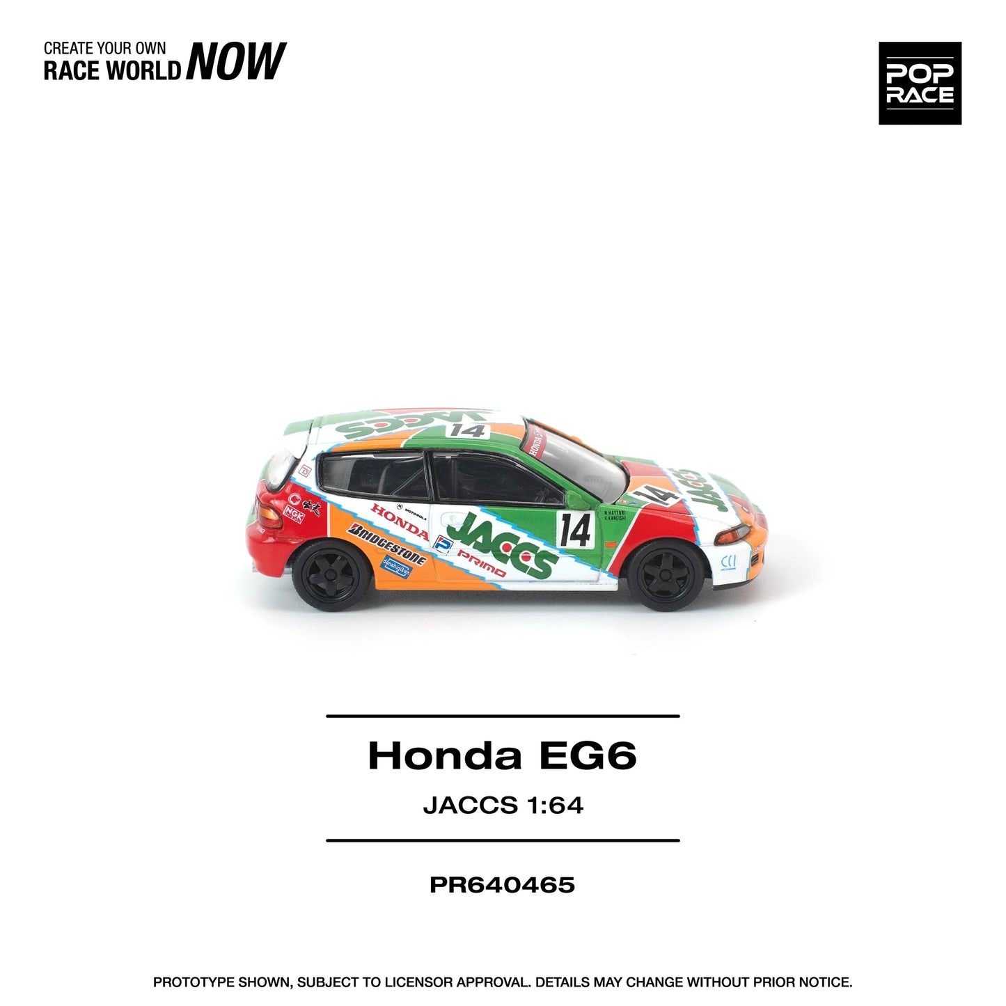 POPRACE Honda Civic EG6 Jaccs 1:64 Scale Diecast Model (Pre-Order)