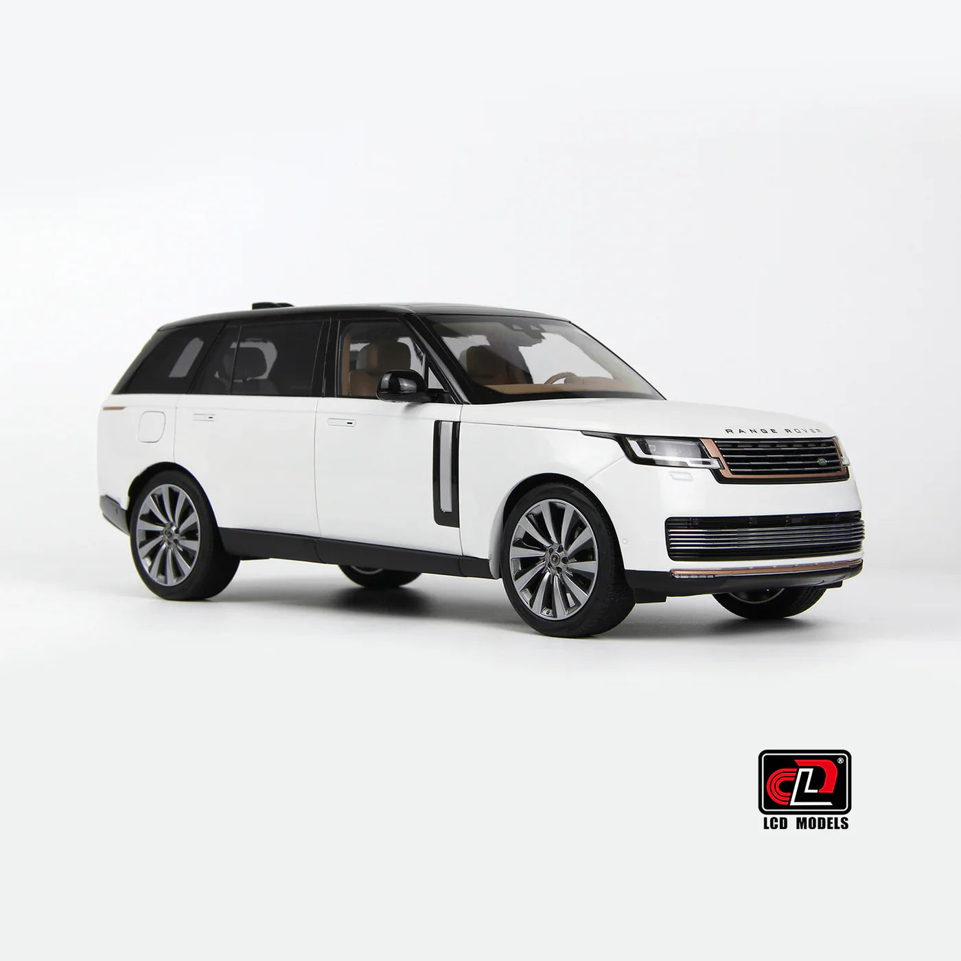 LCD Land Rover Range Rover SV Serenity 2022 White with Black Roof 1:18 Scale Diecast Model