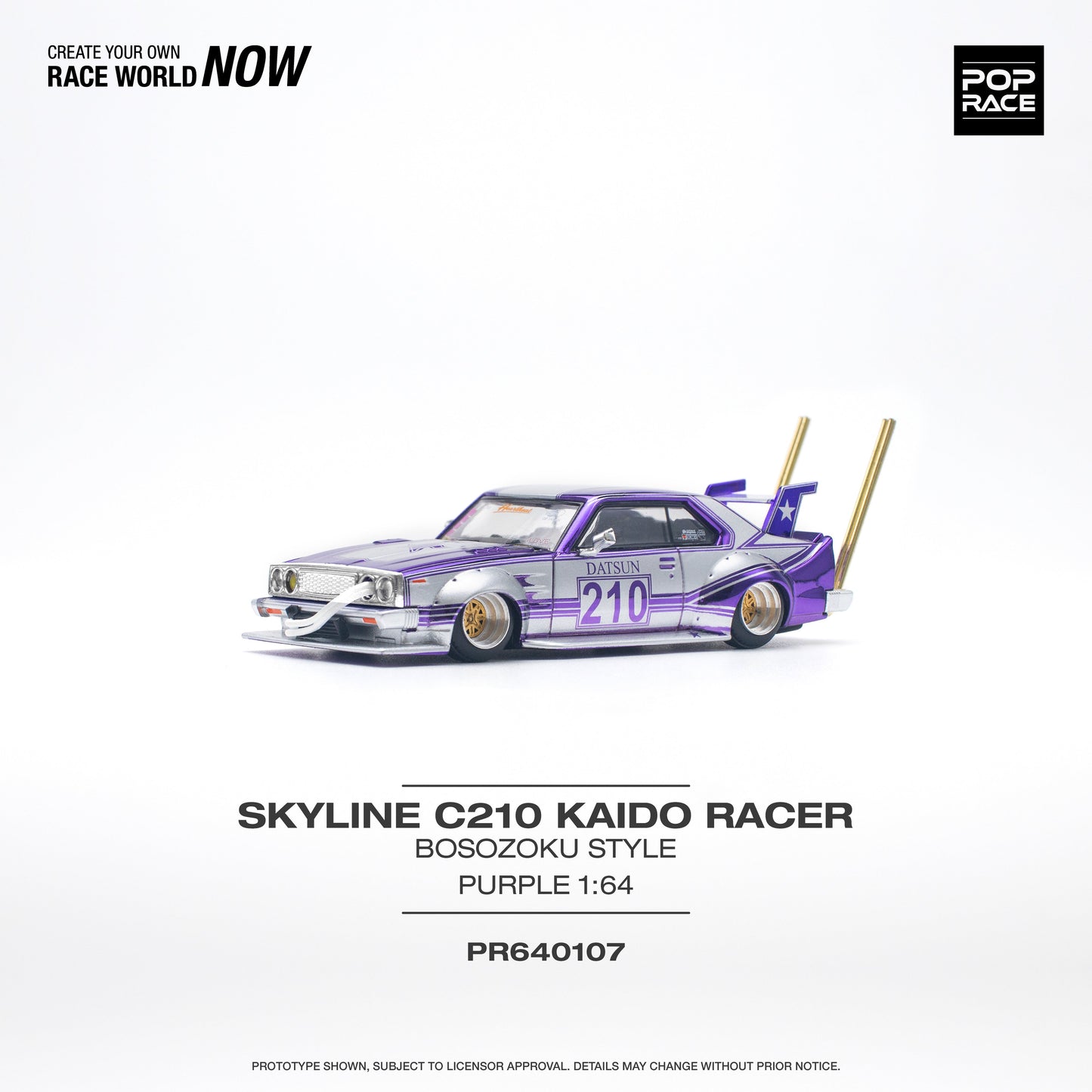 Skyline C210 Kaido Racer 1:64 Scale Diecast Collectible