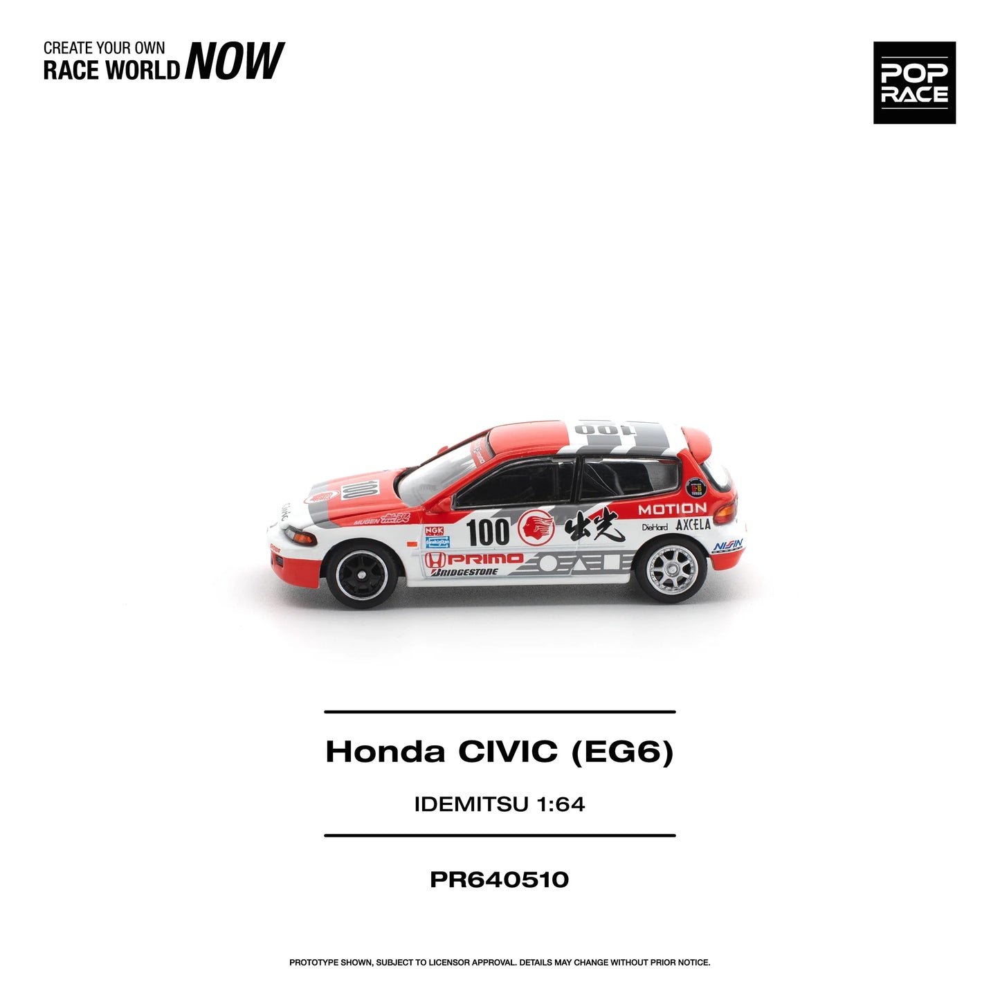 POPRACE Honda Civic EG6 Idemitsu Motion Infinite 1:64 Scale Diecast Model (Pre-Order)