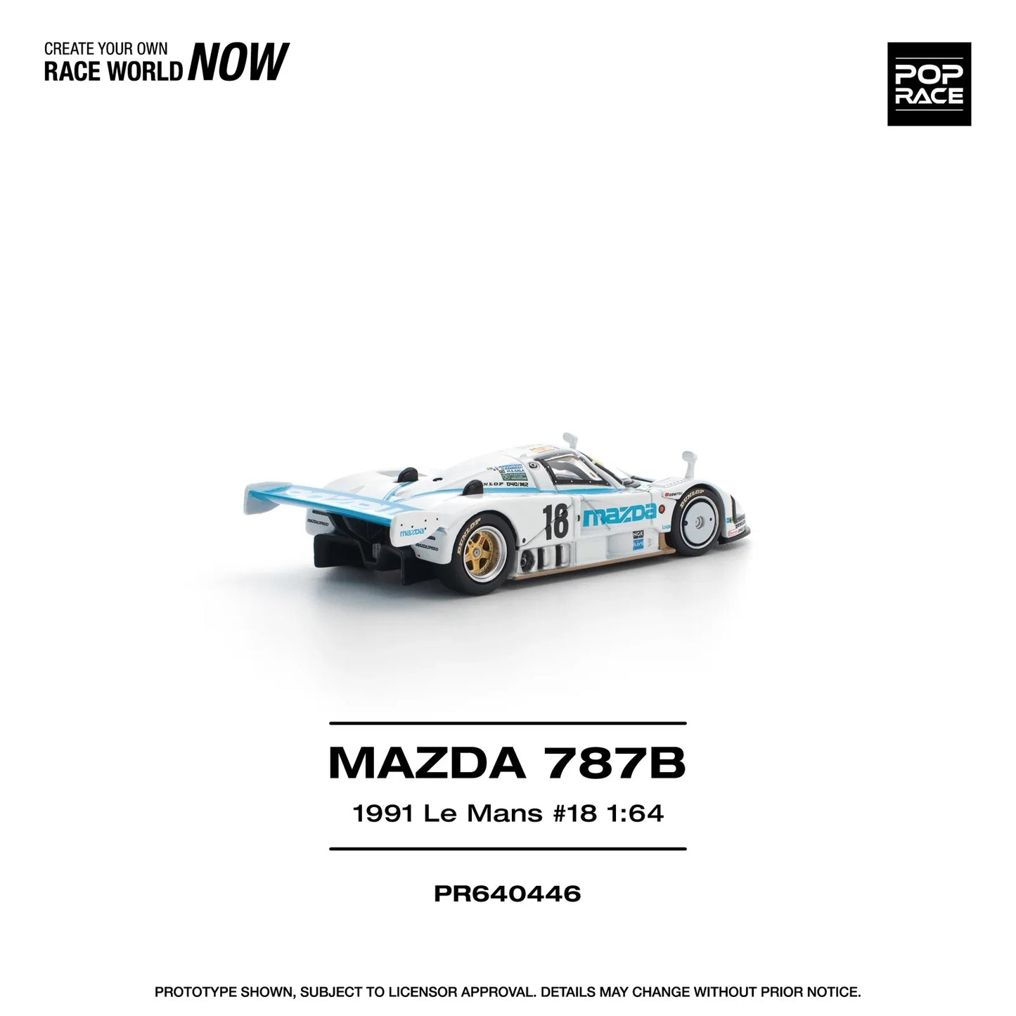 POPRACE Mazda 787B 1991 Le Mans #18 24Hrs 1:64 Scale Diecast Model (Pre-Order)