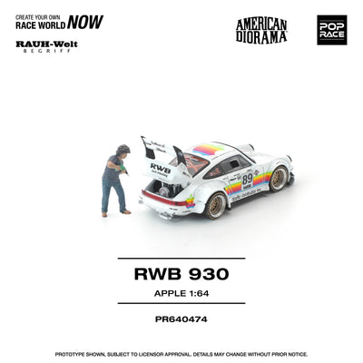 POPRACE RWB Porsche 930 Apple With Figure 1:64 Scale Diecast Model (Pre-Order)