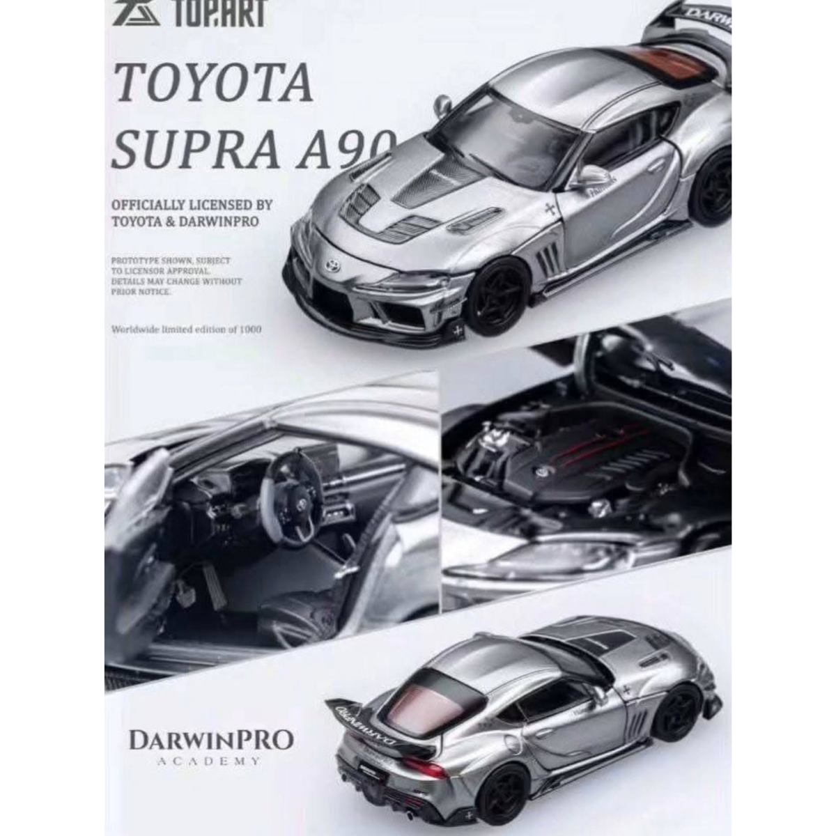 DarwinPro 66G WBK Supra A90 Liquid Silver (Limited to 1000units), 1:64 Scale by TOP ART – view 1