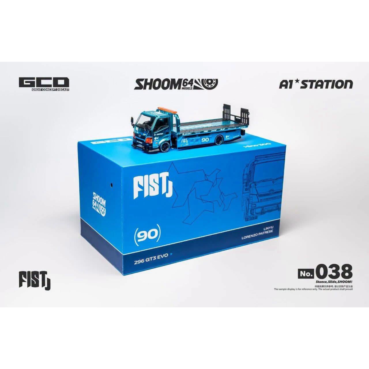 Fist Auto A1 Station 296 GT3 Evo Linyu Lorenzo Patrese 1:64 Scale by GCD x SHOOM 64 – view 1