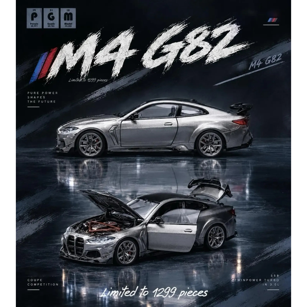 Darwin Pro M4 G82 Silver (Limited to 1299units), 1:64 Scale by PGM – view 1