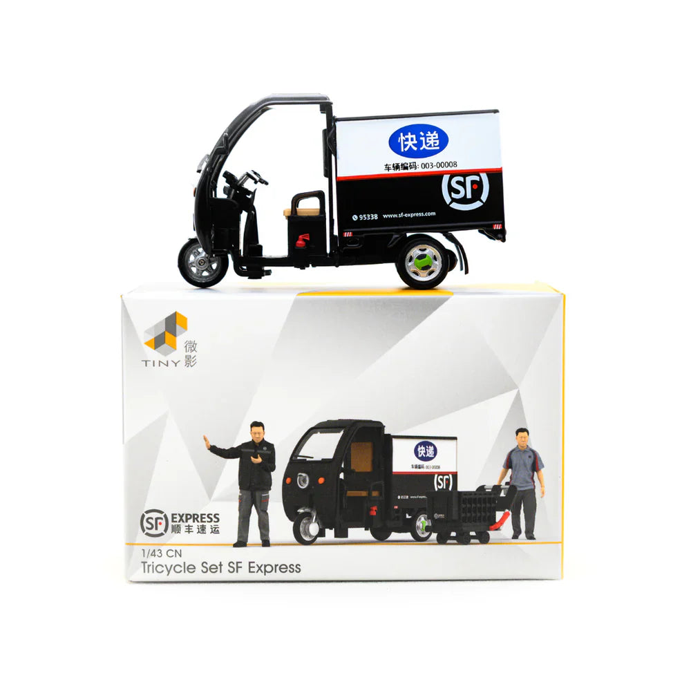 TINY SF Express Tricycle (Covered) Set (Vehicle + Figure), 1:43 Scale