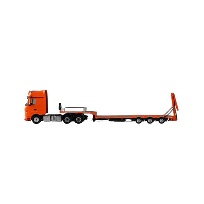 PRE-ORDER Time Micro Mercedes-Benz Flatbed Transport Trailer Orange 1:64 Scale Diecast Model