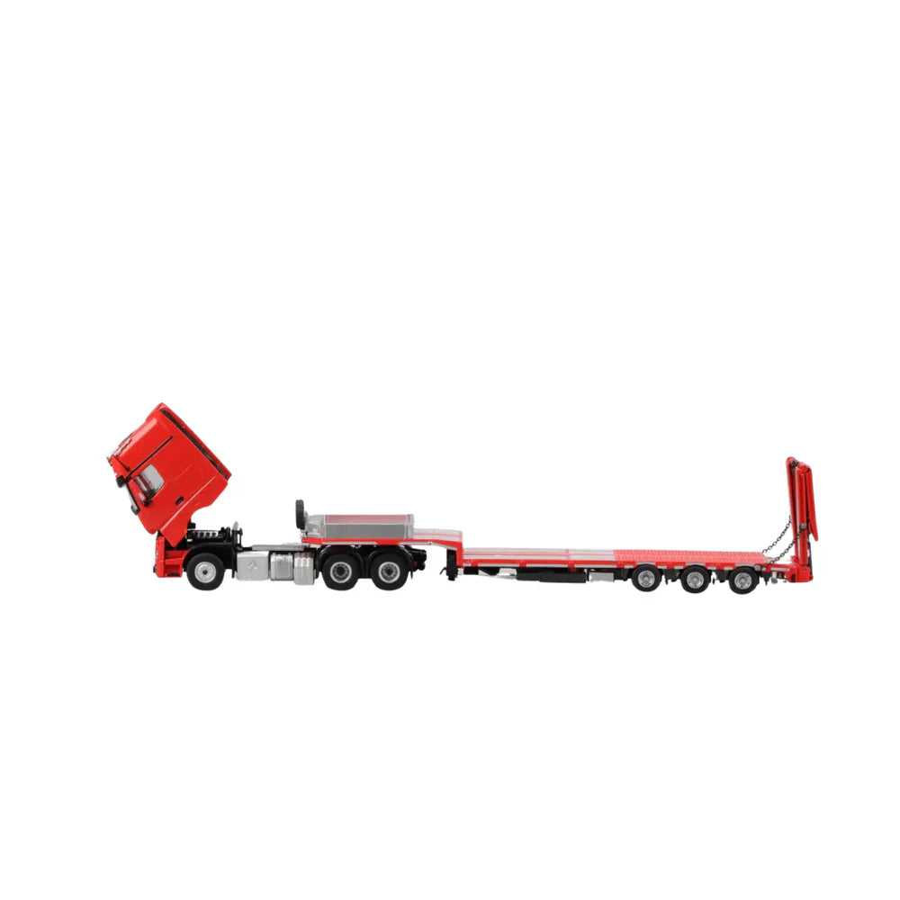PRE-ORDER Time Micro Mercedes-Benz Flatbed Hauler Trailer Red 1:64 Scale Diecast Model