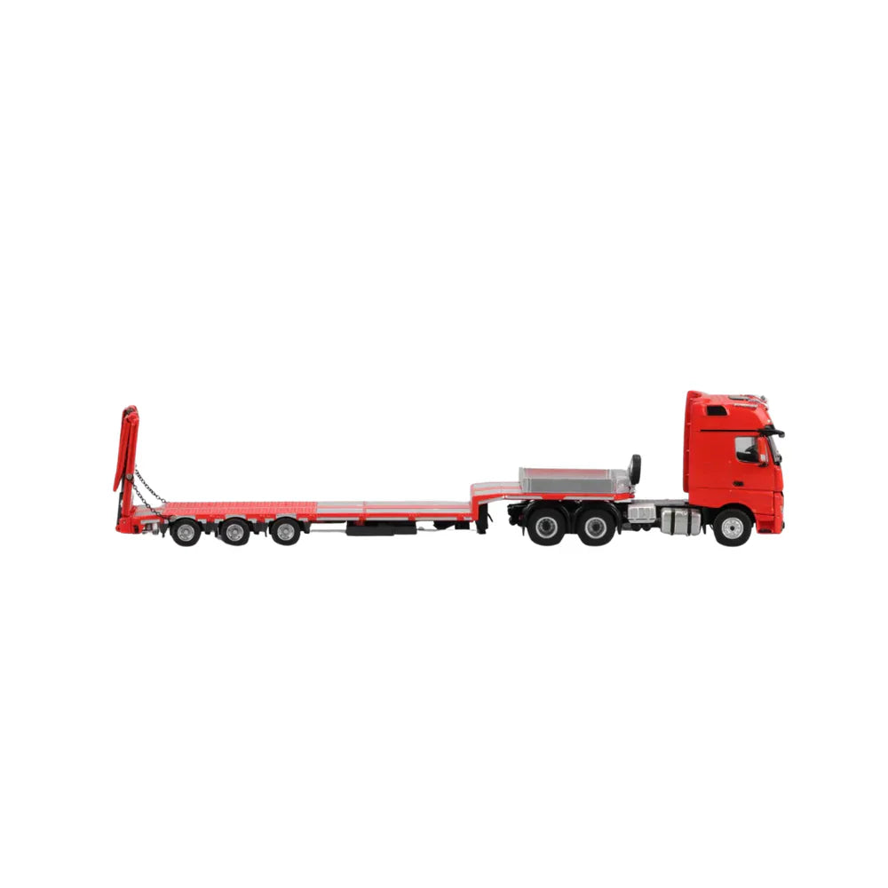 PRE-ORDER Time Micro Mercedes-Benz Flatbed Hauler Trailer Red 1:64 Scale Diecast Model