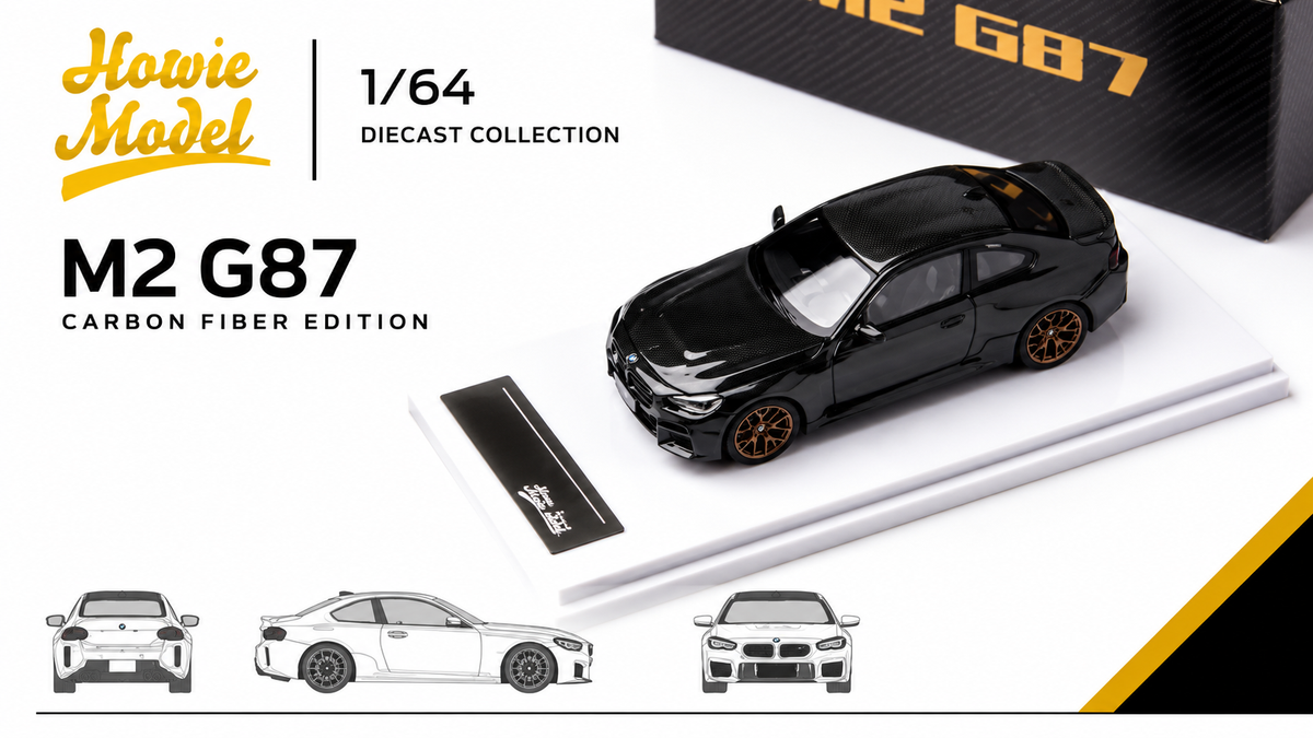 BMW M2 G87 Carbon Fiber Edition (Limited to 699units), 1:64 Scale by HOWIE MODEL – view 1