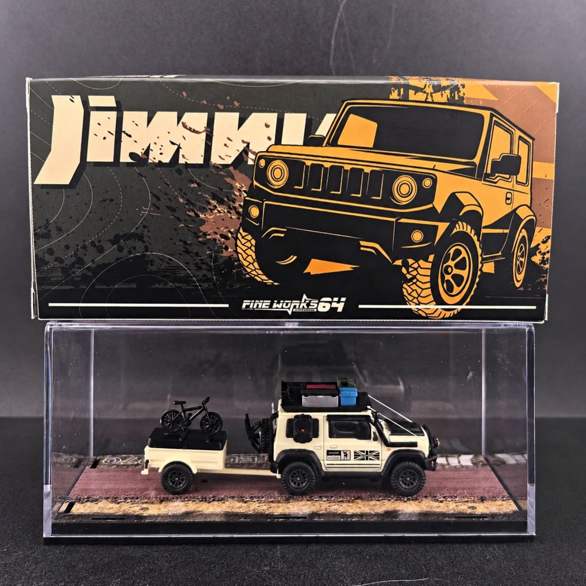 Suzuki Jimny Off Road Mania White, Black Wheels by FINE WORKS64 – 1:64 scale, view 1