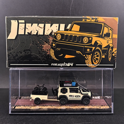 Suzuki Jimny Off Road Mania White, Black Wheels by FINE WORKS64 – 1:64 scale, view 1