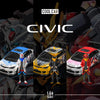 CoolCar Honda Civic Explosive Modification Gray Mecha - Puppet Version 1:64 Scale Diecast Model
