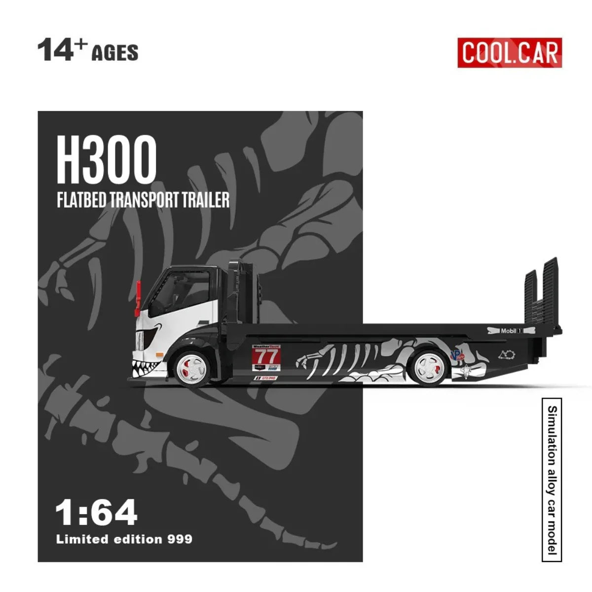 Cool Car CC-H300 Flatbed Transport Trailer – Dinoco No. 77, 1:64 Scale