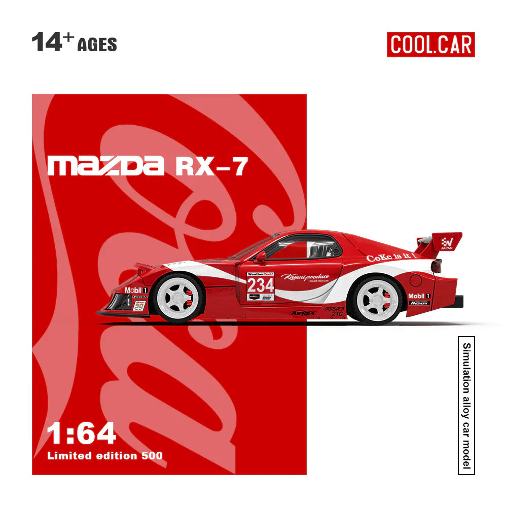 PRE-ORDER Time Micro CC Mazda RX-7 Red Cola Limited Doll Edition 500 pcs 1:64 Scale Diecast Model