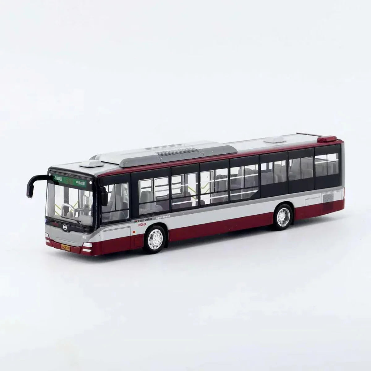 95 Creative Culture Standard City Bus Maroon & Grey 1:110 Scale Diecast Model