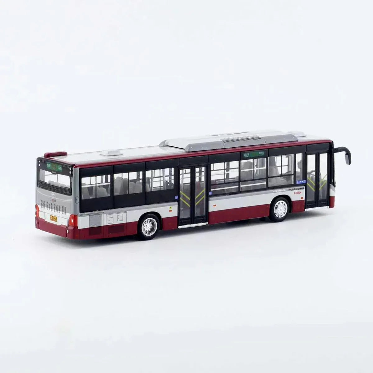 95 Creative Culture Standard City Bus Maroon & Grey 1:110 Scale Diecast Model