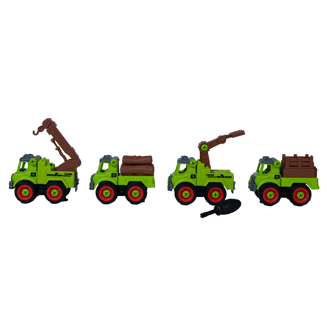 FC24 DIY Puzzle Farmer Car Toy Set – Pack of 4