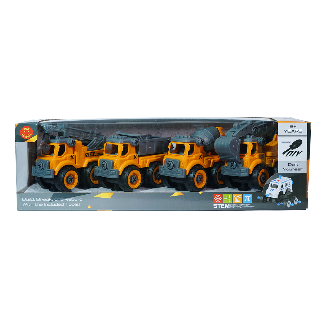 FC25 DIY Puzzle Children Truck Toy Set – Pack of 4