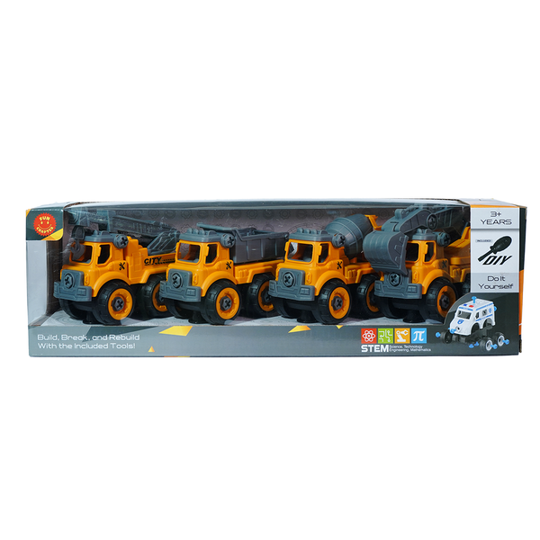 FC25 DIY Puzzle Children Truck Toy Set – Pack of 4