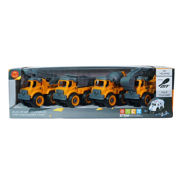FC25 DIY Puzzle Children Truck Toy Set – Pack of 4