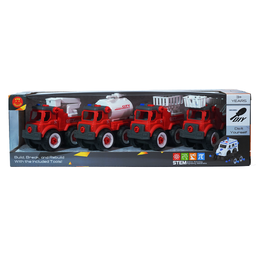 FC26 DIY Puzzle Fire Truck Toy Set – Pack of 4