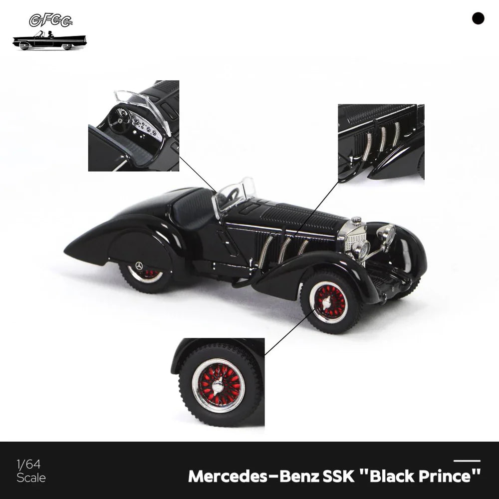 HEC 2026 GFCC Mercedes-Benz SSK 1930 Black 1:64 Scale Diecast Model