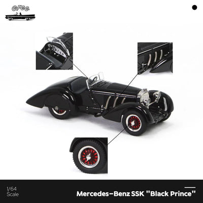 HEC 2026 GFCC Mercedes-Benz SSK 1930 Black 1:64 Scale Diecast Model